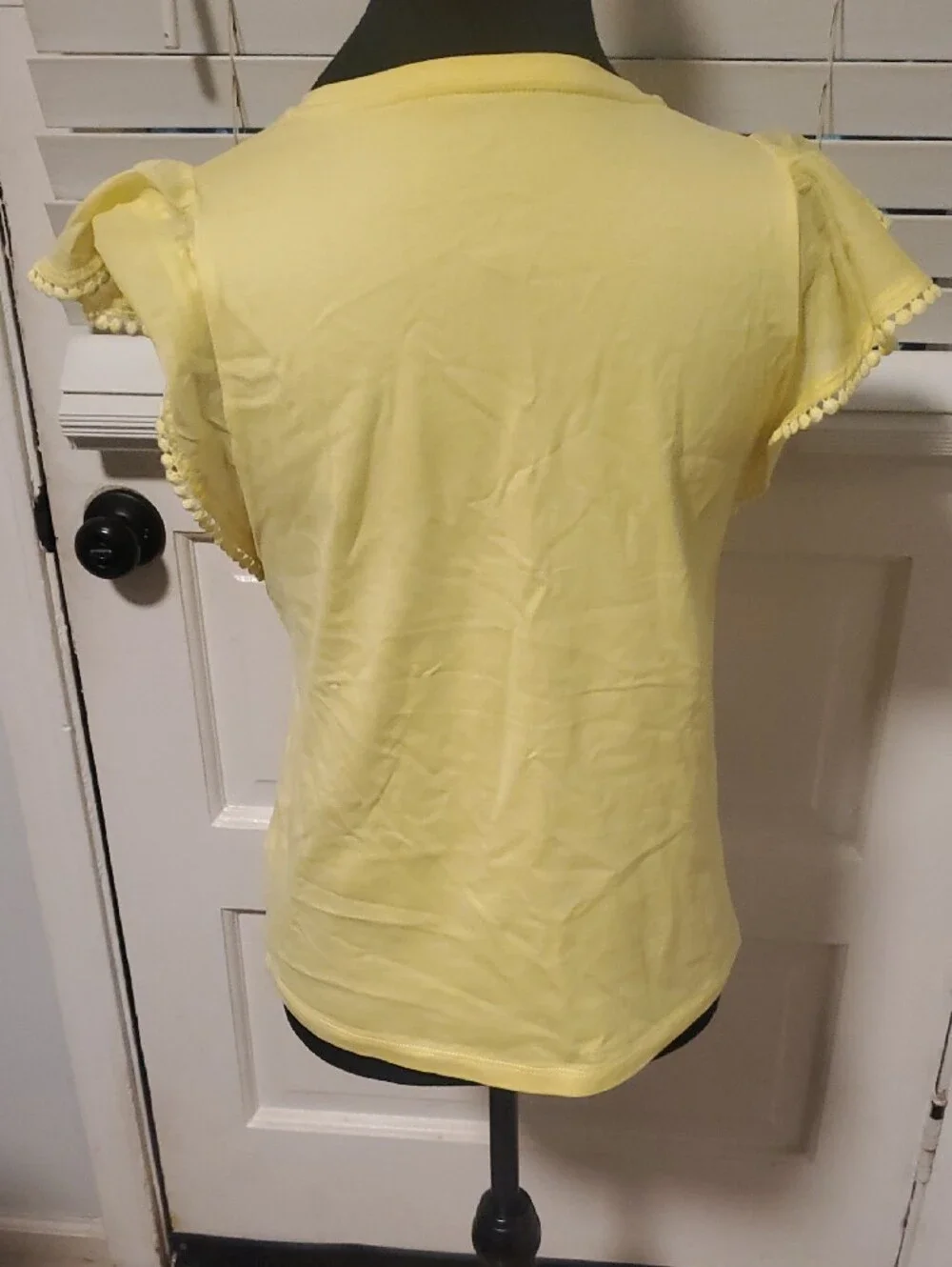 kate spade Yellow Pom-Pom Flutter Sleeve Tee
